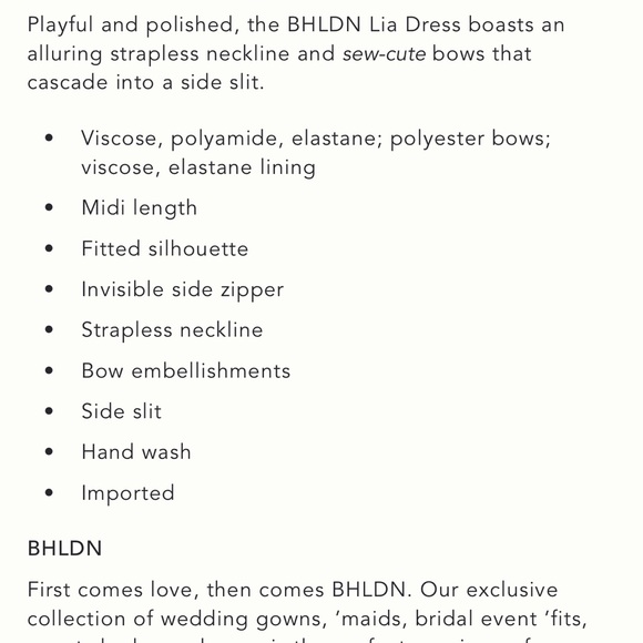 BHLDN Anthropologie Pink Strapless Dress with Bow Details - Picture 5 of 5